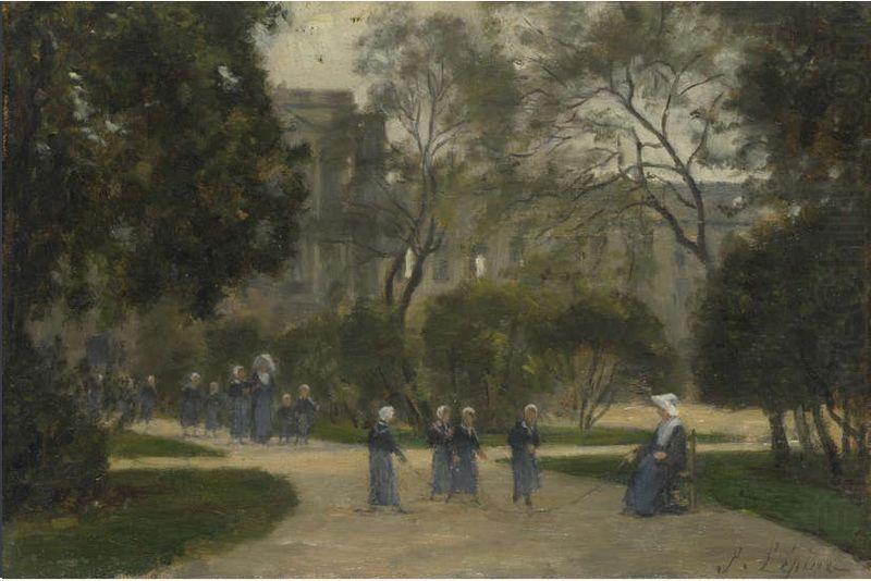 Stanislas lepine Nuns and Schoolgirls in the Tuileries Gardens china oil painting image